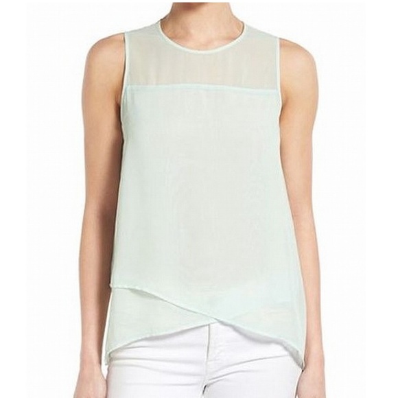 Anthropologie Tops - Misha Nonoo Teal Silk Top Sheer Neckline Small
